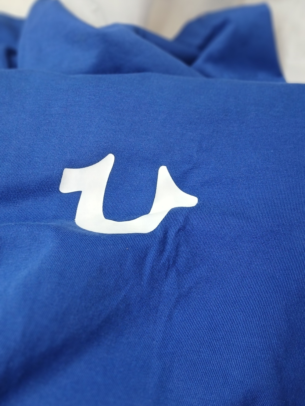 Blue Tee with White Graphic